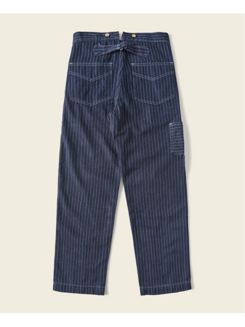 Non Stock W30 1920s Overall Wabash Railway Indigo Denim Work Pants 100%Cotton M - Picture 3 of 9